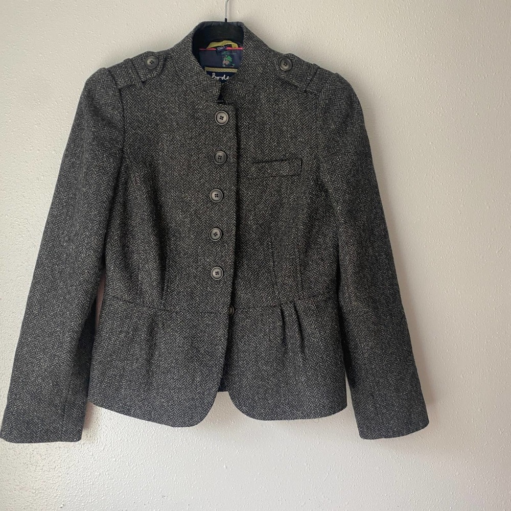 Boden British Tweed by Moon Wool Coat - Size 6